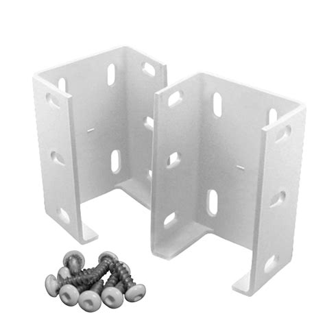 freedom pre-assembled 2-pack white metal fence bracket vinyl fence 73013963|Freedom 73013963 Outdoor Garden Fence Rail Brackets .